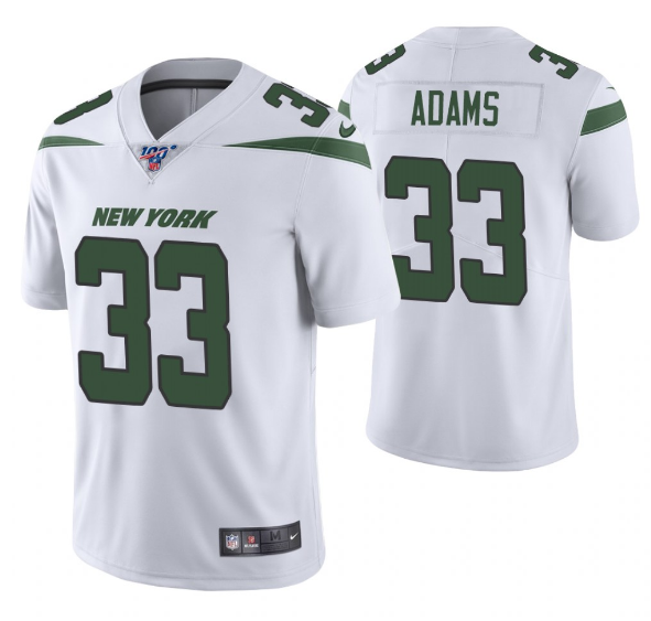 Men New York Jets #33 Jamal Adams Nike White 100th Vapor Limited NFL Jersey->new york jets->NFL Jersey
